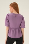 Lila Bisiklet Yaka Bluz 4106