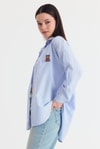 Mavi Ayıcık Nakışlı Oversize Gömlek 4689A