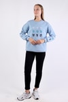 Mavi Bisiklet Yaka Kalp Nakışlı Sweat 9175M
