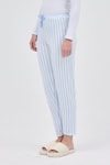 Mavi Çizgi Desenli Lastik Bel Kadın Pijama Altı 4527