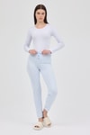Mavi Çizgi Desenli Lastik Bel Kadın Pijama Altı 4527