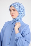 Mavi Ebru Desenli Eşarp 3012