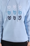 Mavi Kalp Nakışlı Sweat 9154M