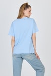 Mavi Oversize Zürafa Baskılı Tişört 2150-12M