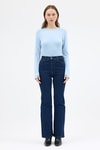 Mavi Premium/Viskoz Yumuşak Kumaşlı Parmak Geçmeli Crop Bluz 8162A