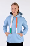 Mavi Renkli İpli Kapüşonlu Sweat 9173M