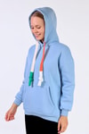 Mavi Renkli İpli Kapüşonlu Sweat 9173M