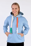Mavi Renkli İpli Kapüşonlu Sweat 9173M