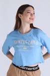 Mavi Santa Clara Baskı Oversize Tişört 1477