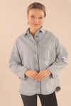 Mavi Tek Cep Oversize Ceket 4031
