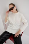 Natural Oversize Bisiklet Yaka Kadın Kazak 2345