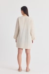 Natural Yaka Örgü Trim Detaylı Bağcıklı Kimono 4411A