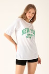 New York Jets Yazılı Tişört - 1544 Beyaz