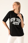 New York Jets Yazılı Tişört - 1544 Siyah