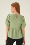 Olive Yeşili Bisiklet Yaka Bluz 4106