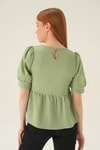 Olive Yeşili Bisiklet Yaka Bluz 4106