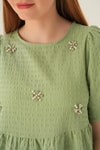 Olive Yeşili Bisiklet Yaka Bluz 4106