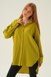 Olive Yeşili Oversize Gömlek 6644-1