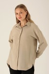 Önü Düğmeli Tunik - 6803A Bej