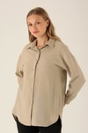 Önü Düğmeli Tunik - 6803A Bej