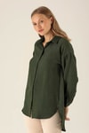 Önü Düğmeli Tunik - 6803A Haki