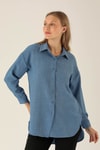 Önü Düğmeli Tunik - 6803A İndigo