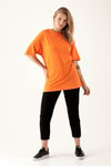 Orange Bisiklet Yaka Oversize Tişört 9001M