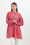 Orange Desenli Kol Lastikli Tunik 4366A