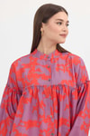 Orange Desenli Kol Lastikli Tunik 4366A