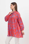 Orange Desenli Kol Lastikli Tunik 4366A