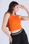 Orange Fitilli Crop Kadın Atlet 1312