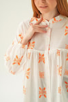 Orange Hakim Yaka Desenli Tunik 6853A