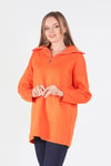 Orange Yaka Fermuarlı Kazak 1165