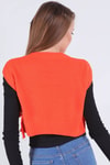 Orange Yandan Bağlamalı Süveter 1536