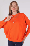 Orange Zincir Kolye Detay Sweat 221128