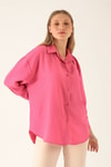 Oversize Bayan Gömlek - 2159 Fuşya