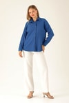 Oversize Bayan Gömlek - 6624A Saks