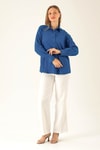 Oversize Bayan Gömlek - 6624A Saks