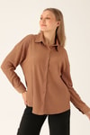 Oversize Bayan Gömlek - 6624A Taba
