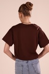 Oversize Kısa Tişört - 9408 Acı Kahve