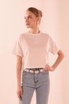 Oversize Kısa Tişört - 9408 Beyaz