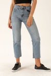 Paçası Kesik Mom Jean - 5112-1 Kar Yıkama