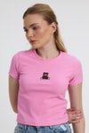 Pembe Ayıcık Nakışlı Kısa Kol Bluz 2199