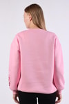 Pembe Bisiklet Yaka Kalp Nakışlı Sweat 9175M