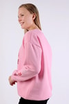 Pembe Bisiklet Yaka Kalp Nakışlı Sweat 9175M