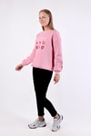 Pembe Bisiklet Yaka Kalp Nakışlı Sweat 9175M