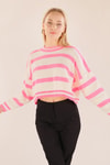 Pembe Bisiklet Yaka Kazak 6016