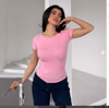 Pembe Bisiklet Yaka Viskoz/Yumuşak Kumaş Tişört 1469