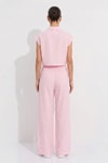 Pembe Cepli crop Gömlek Pantolon Takım 7157