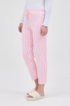 Pembe Çizgi Desenli Lastik Bel Kadın Pijama Altı 4527